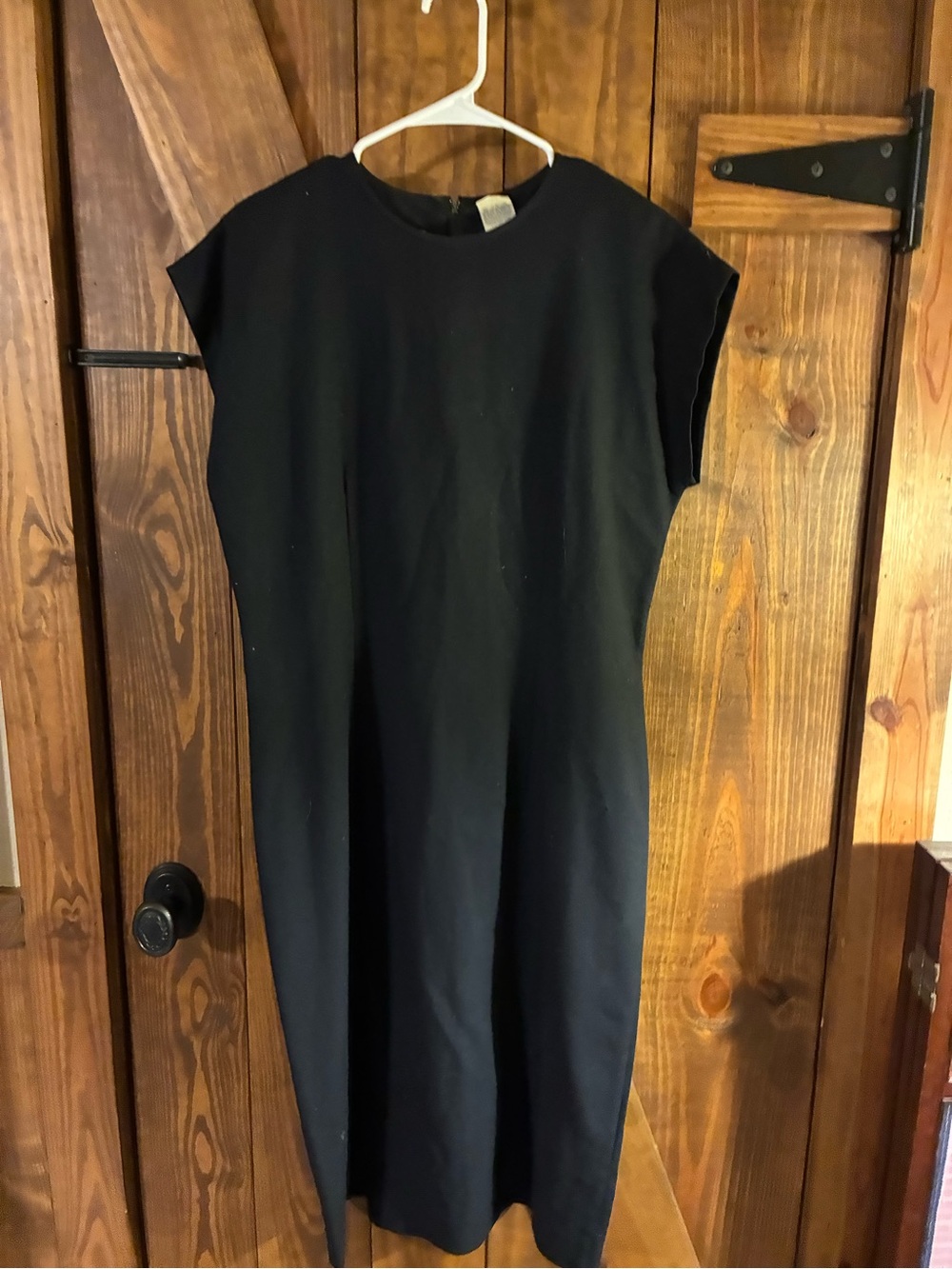 Vintage Leslie Fay Black Midi Sheath Dress
